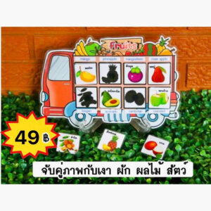 สื่อการสอน จับคู่ภาพเงา ผัก ผลไม้ สัตว์ เรียนรู้คำศัพท์ภาษาอังกฤษ