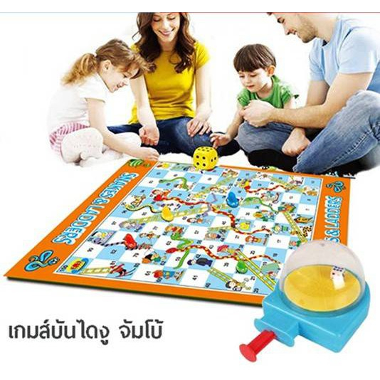 บันไดงูพร้อมส่ง ลูกเต๋าแบบกด ไม่ต้องกลัวหาย แผ่นใหญ่