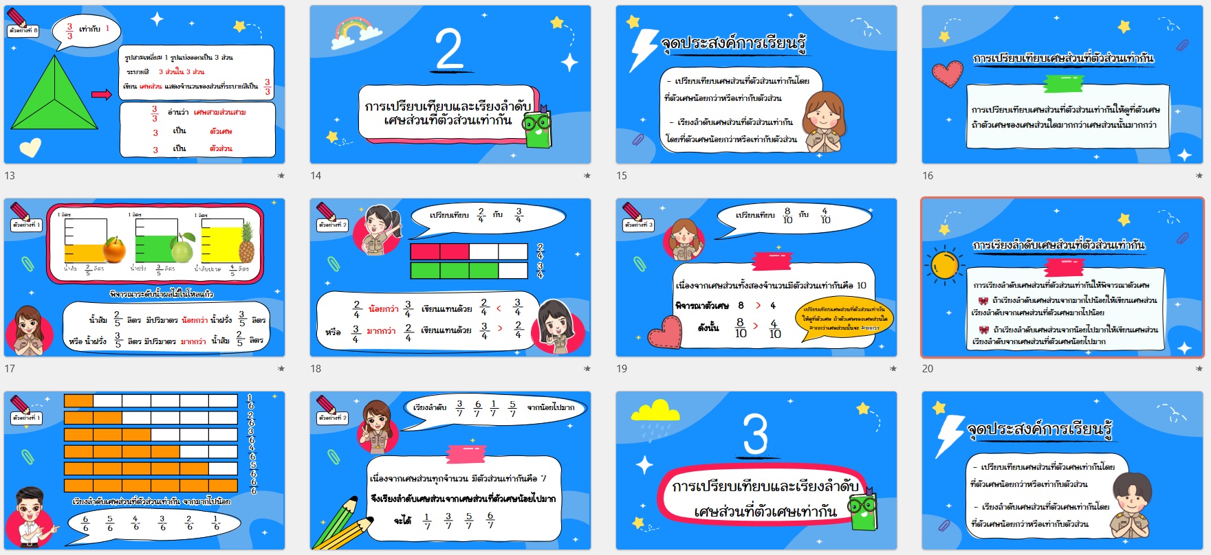 PPT คณิตศาสตร์ ป.3 หน่วยที่ 6 เศษส่วน - Image 6