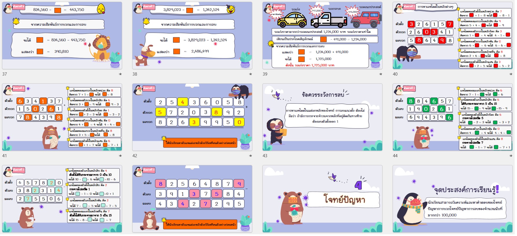 สื่อ powerpoint คณิตศาสตร์ ป.4 หน่วยที่ 2 การบวกและการลบจำนวนนับที่มากกว่า 100,000 - Image 3